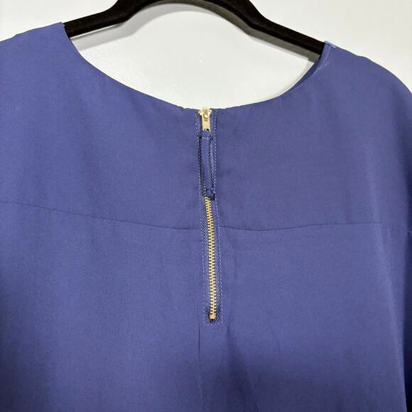 W5 Women's Blue Minimalist Raglan Sleeve Blouse - Size Medium - Corpcore Top - Picture 6 of 7